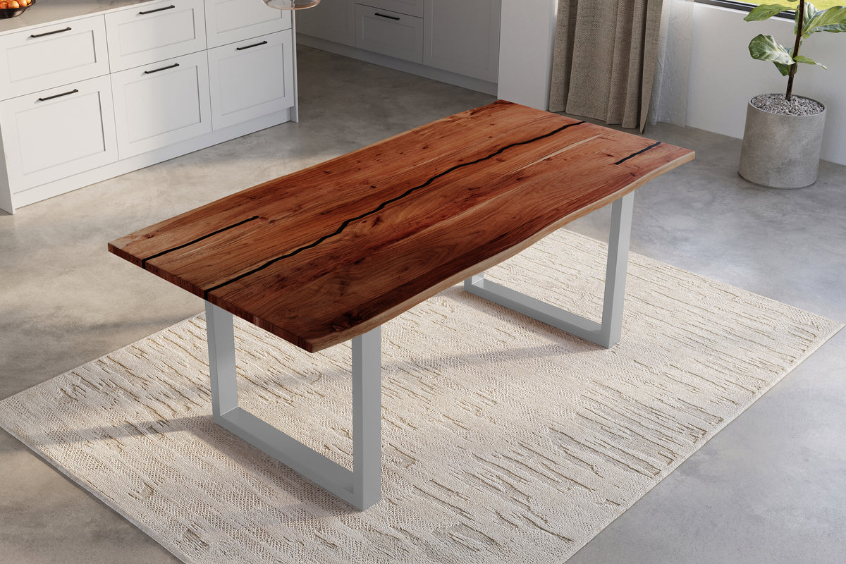 #220x100 #nussbaumfarben #u-gestellsilber