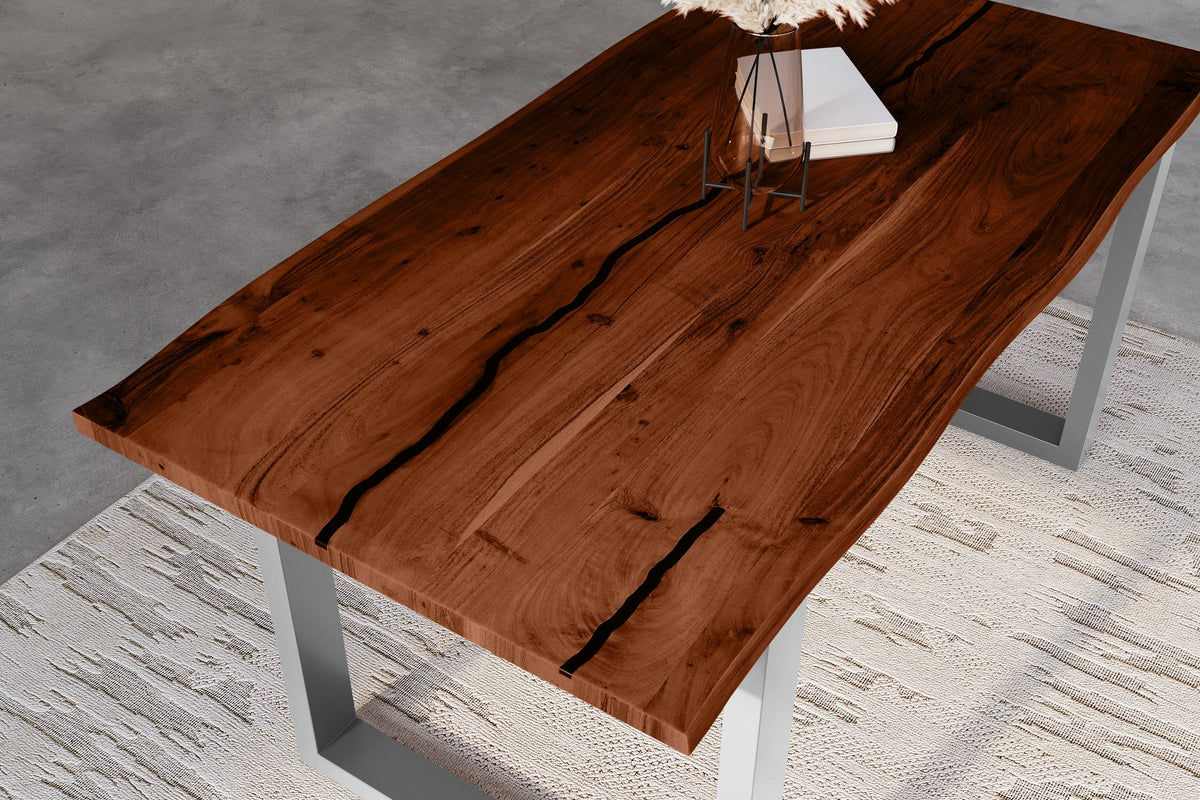 #160x85 #nussbaumfarben #u-gestellsilber