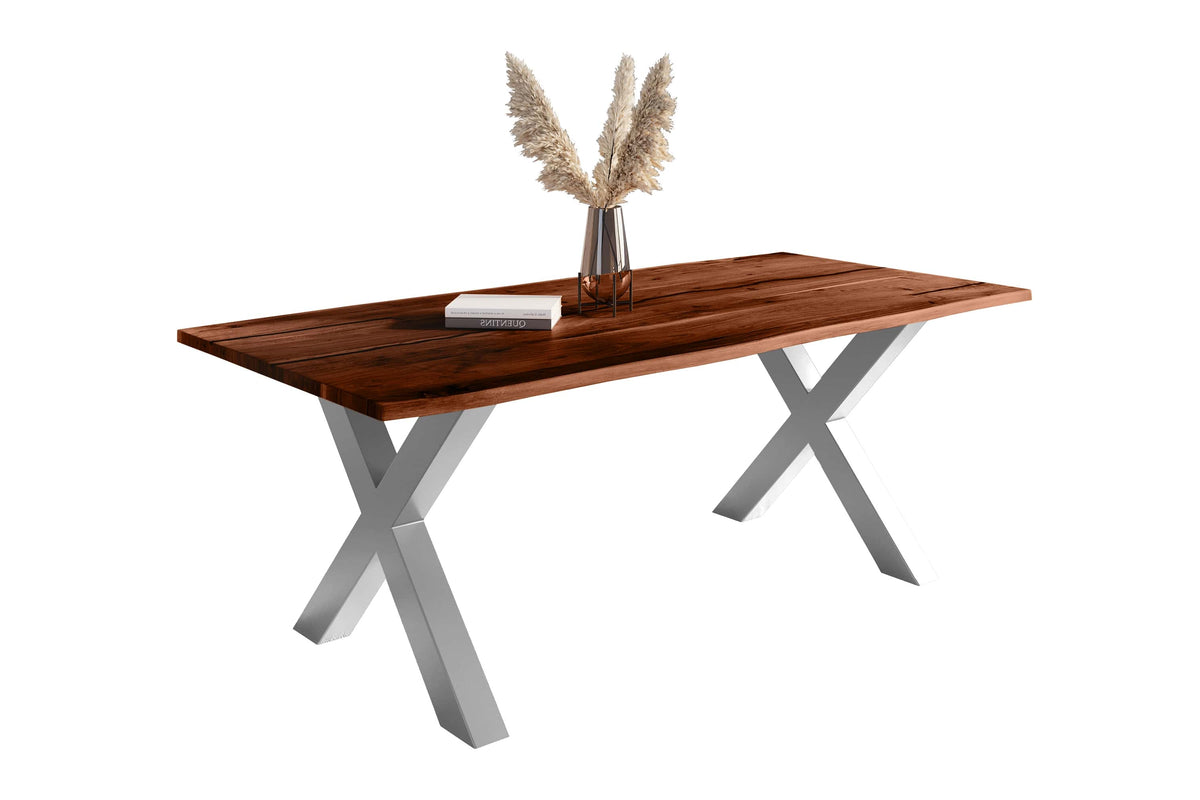 #240x100 #nussbaumfarben #x-gestellsilber