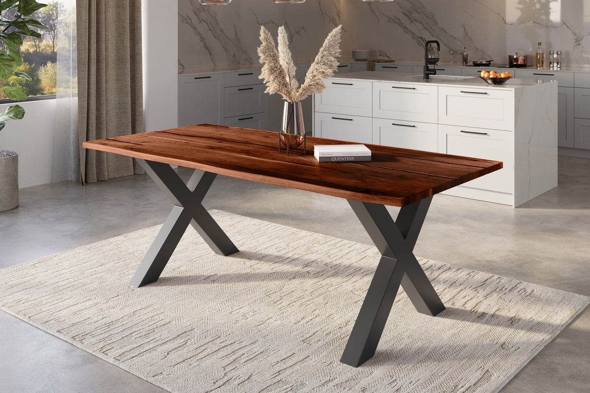 #220x100 #nussbaumfarben #x-gestellschwarz