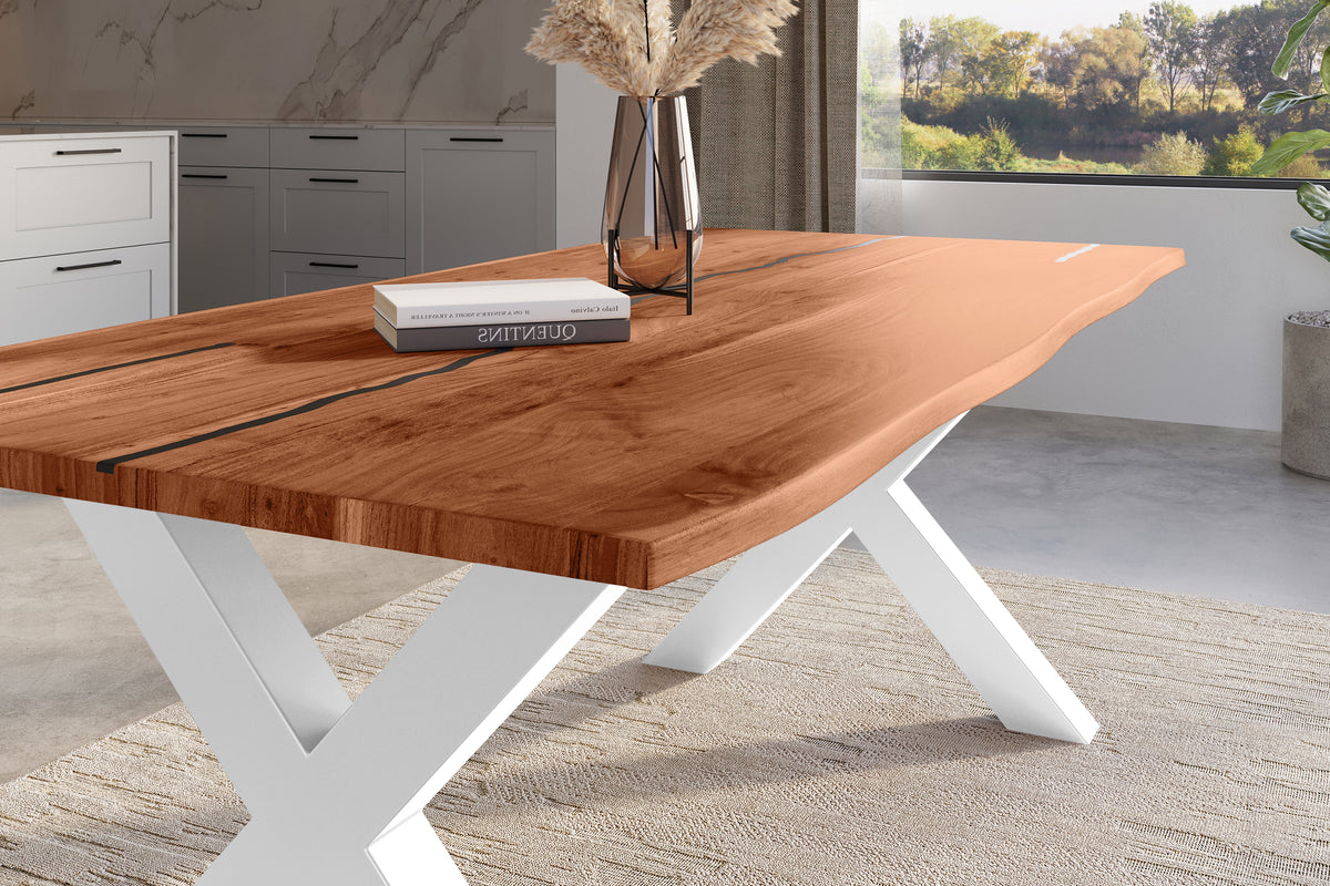 #220x100 #nussbaumfarben #x-gestellweiß