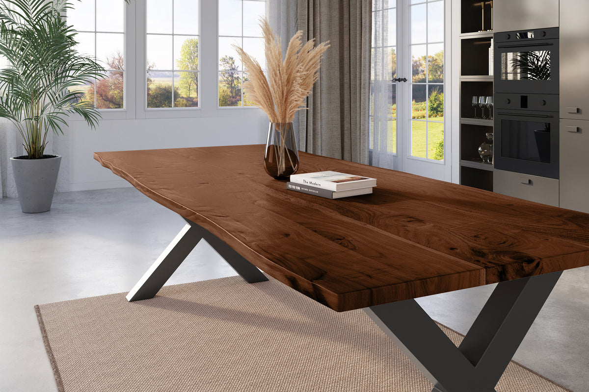 #260x100 #nussbaumfarben #x-gestellschwarz
