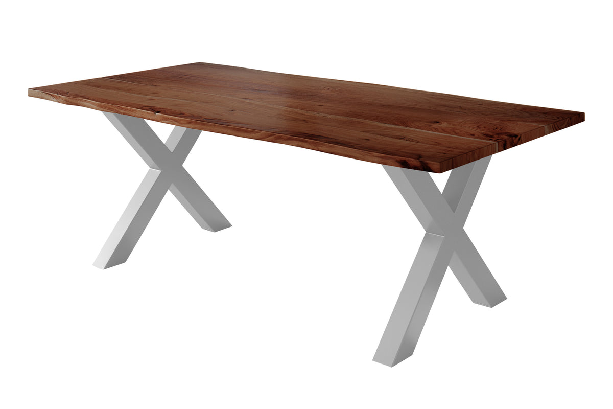 #200x100 #nussbaumfarben #x-gestellsilber