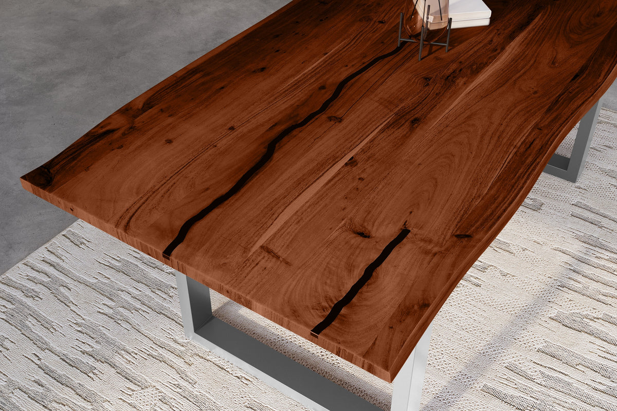 #220x100 #nussbaumfarben #u-gestellsilber
