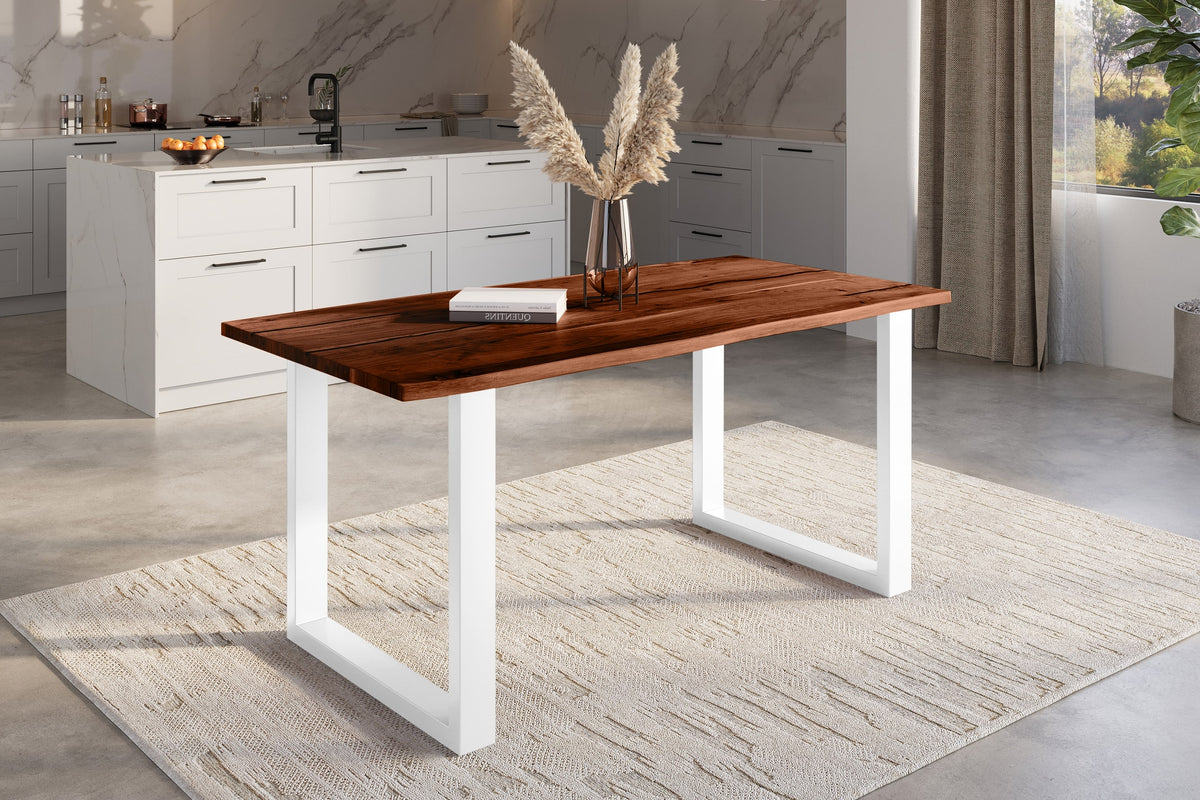 #160x85 #nussbaumfarben #u-gestellweiß