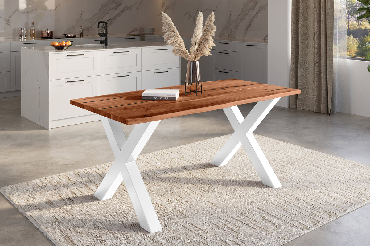 #180x90 #nussbaumfarben #x-gestellweiß