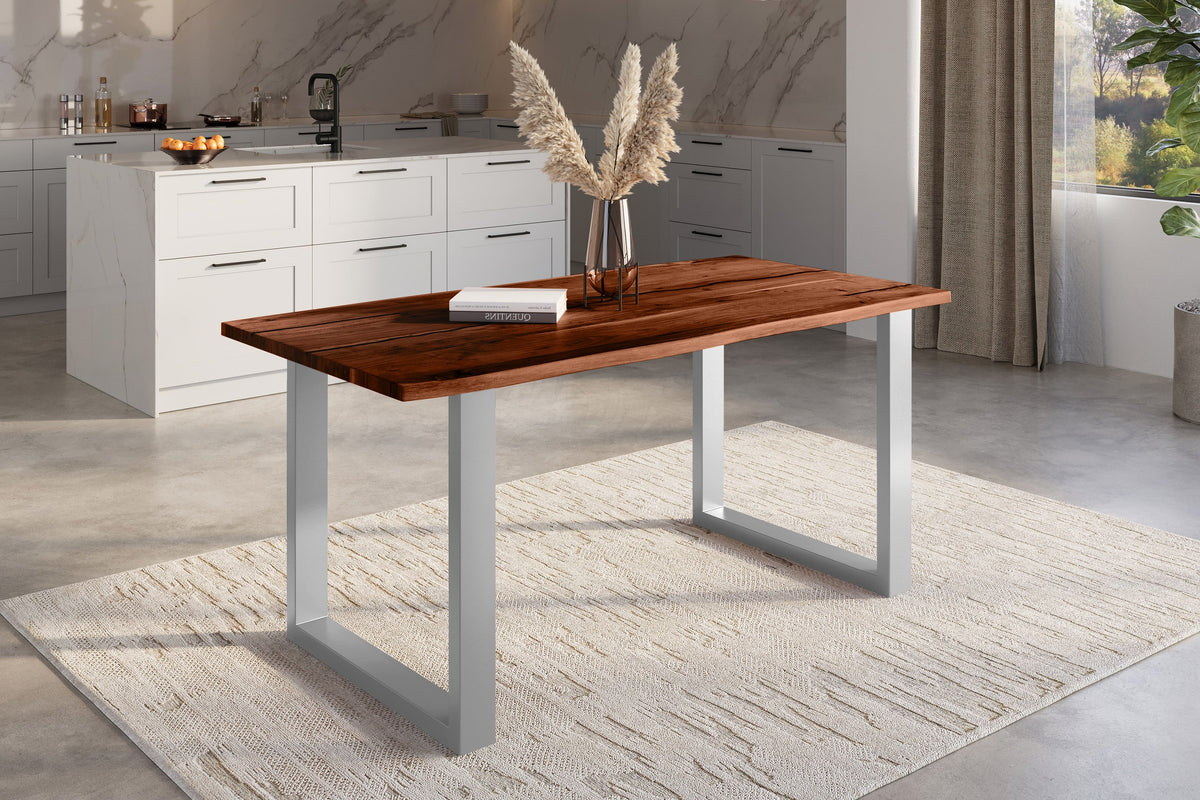#180x90 #nussbaumfarben #u-gestellsilber