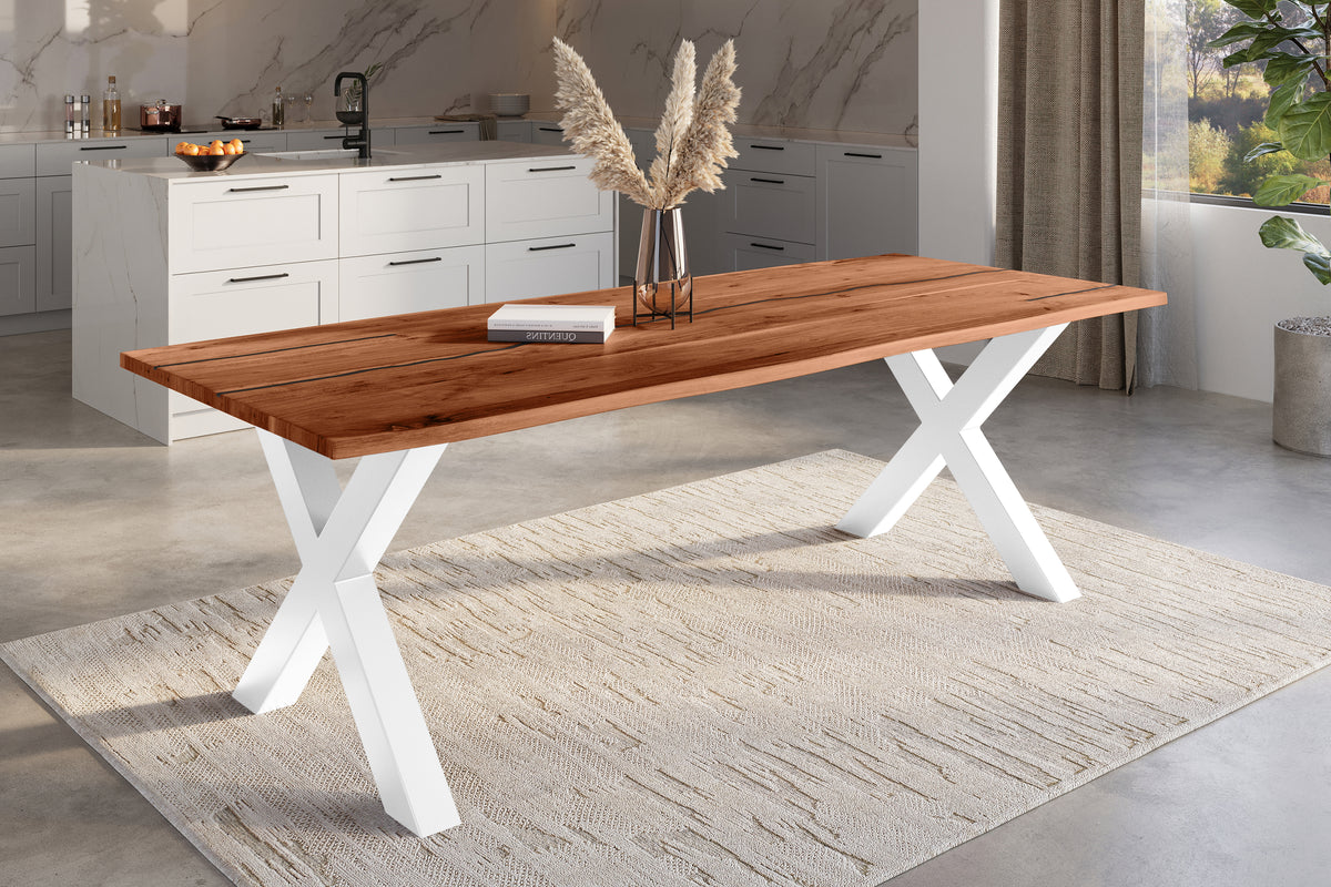 #260x100 #nussbaumfarben #x-gestellweiß