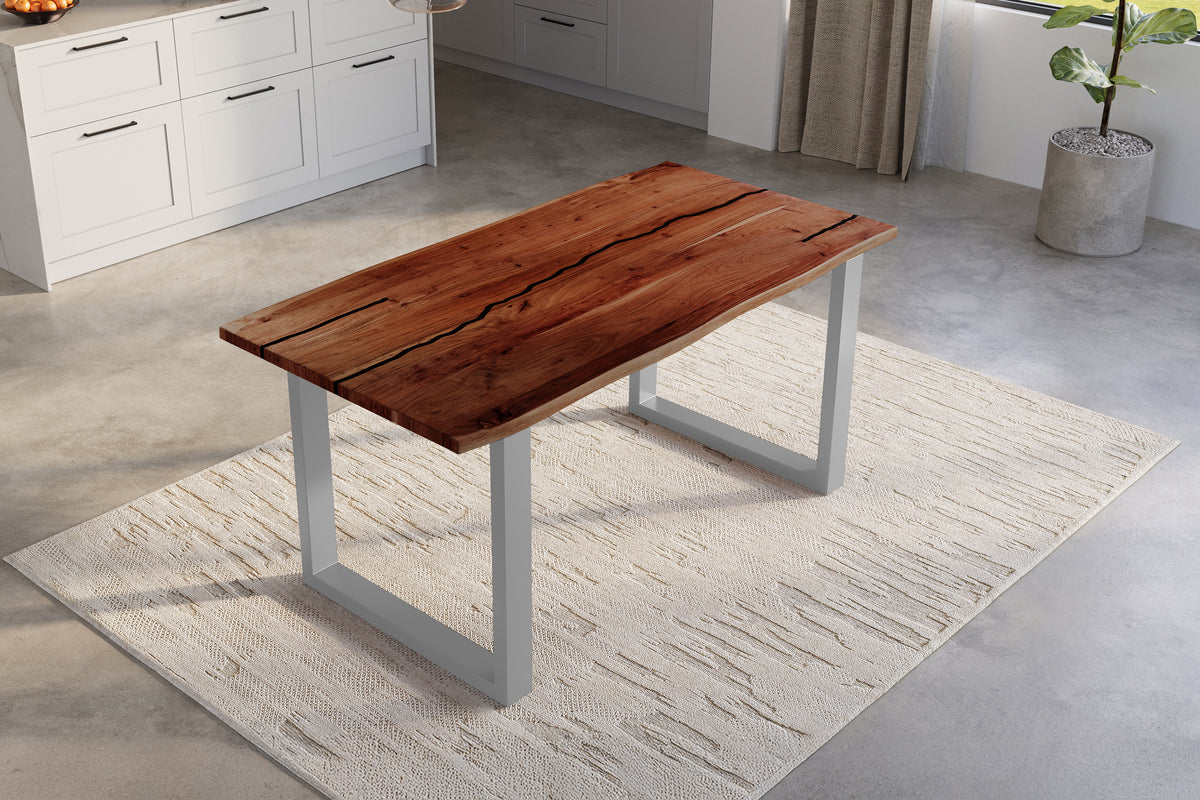 #180x90 #nussbaumfarben #u-gestellsilber