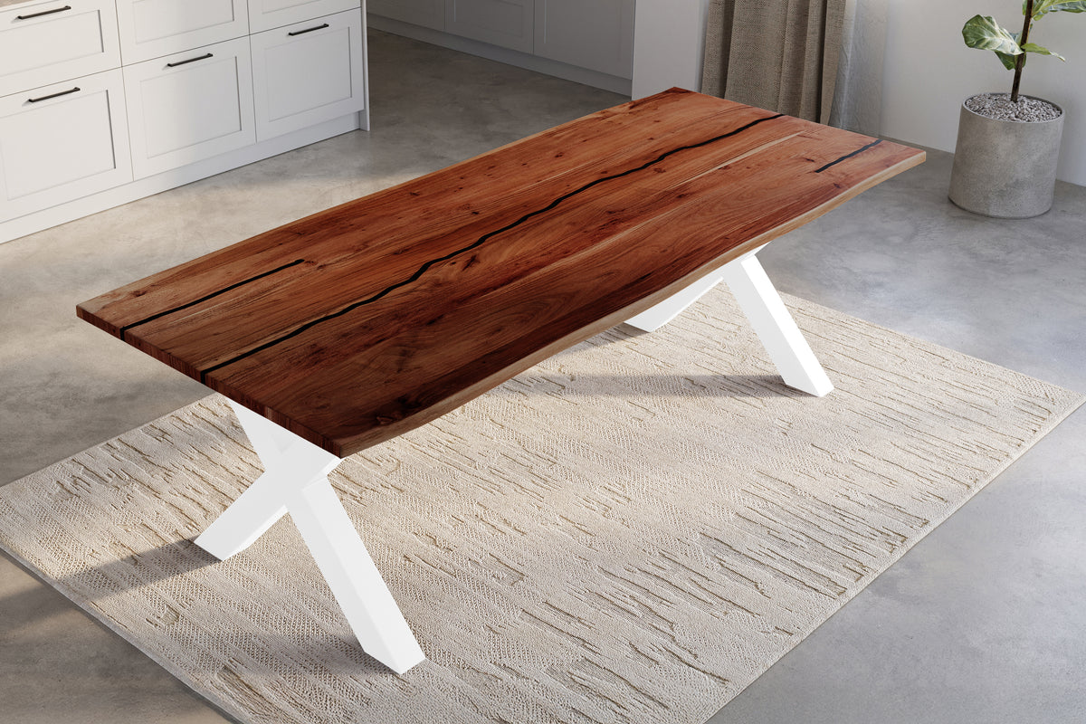 #260x100 #nussbaumfarben #x-gestellweiß