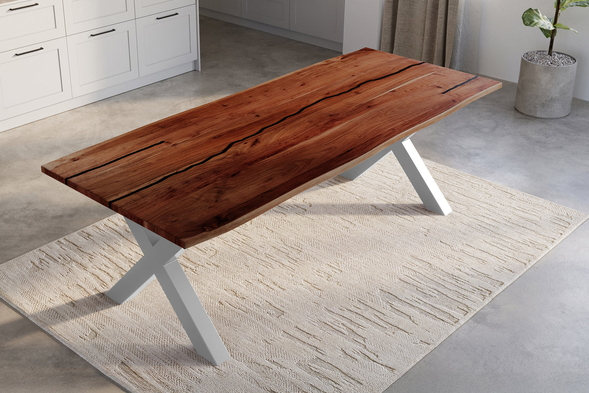 #260x100 #nussbaumfarben #x-gestellsilber