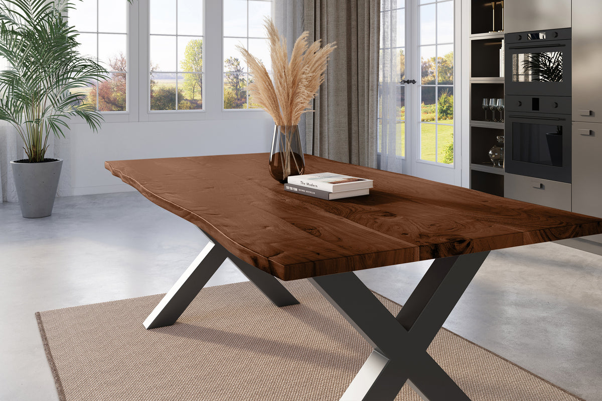#180x90 #nussbaumfarben #x-gestellschwarz