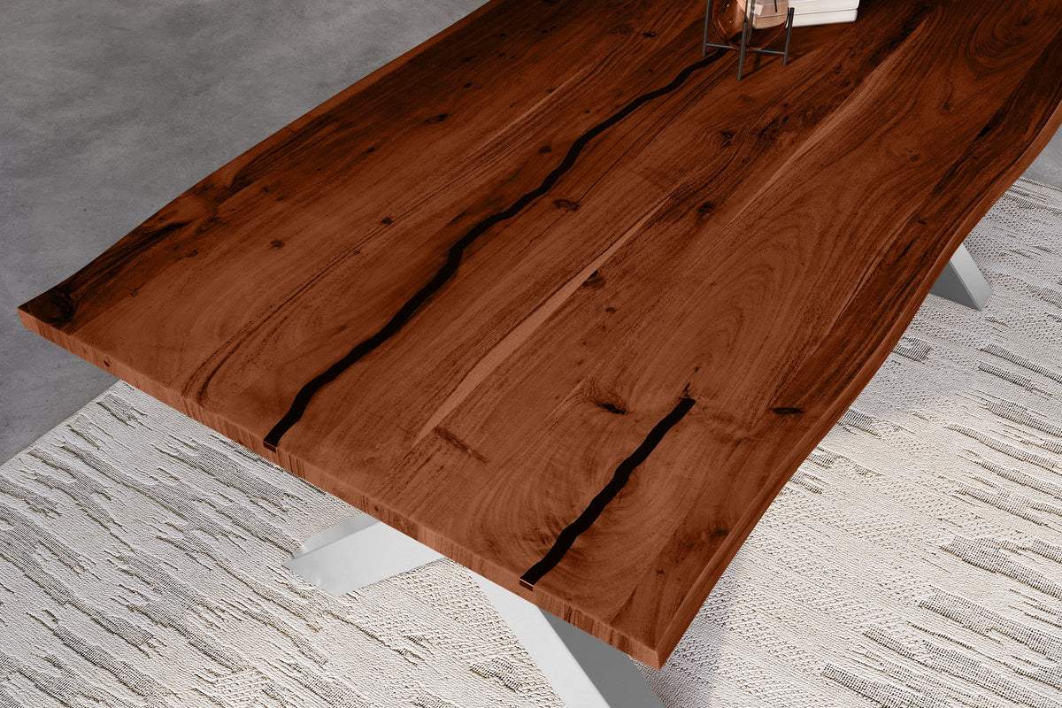 #220x100 #nussbaumfarben #x-gestellsilber