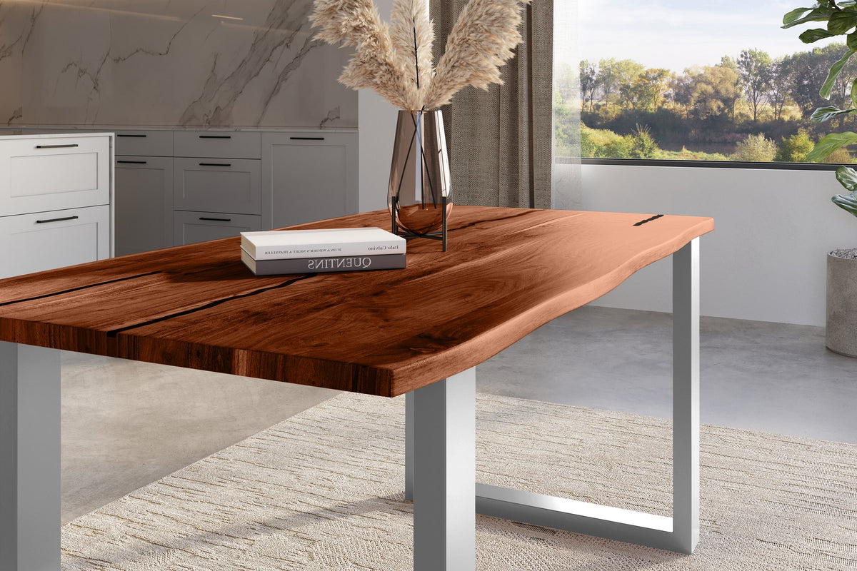 #160x85 #nussbaumfarben #u-gestellsilber