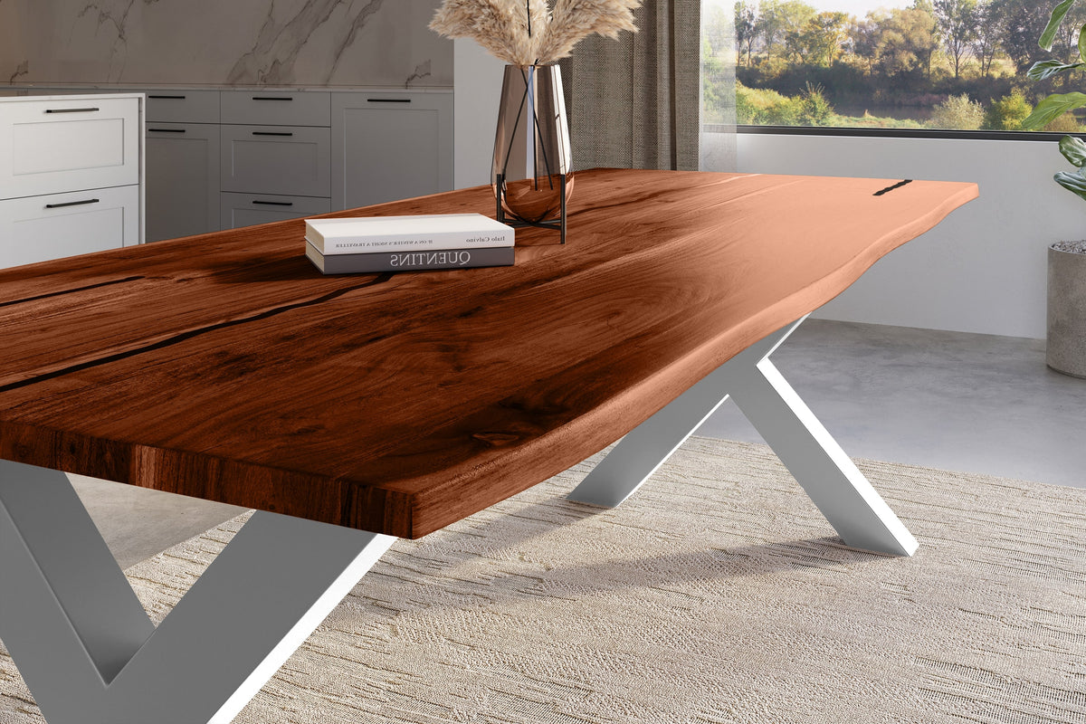 #260x100 #nussbaumfarben #x-gestellsilber