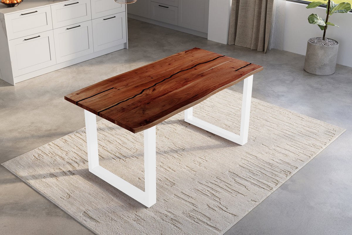 #180x90 #nussbaumfarben #u-gestellweiß