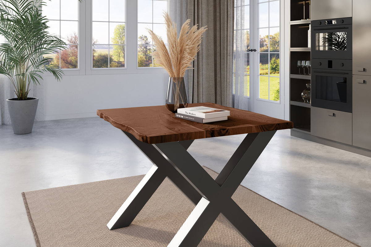 #80x80 #nussbaumfarben #x-gestellschwarz