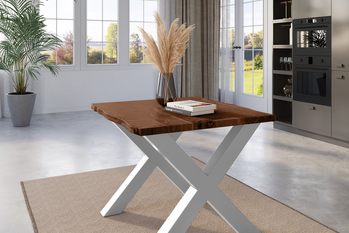 #80x80 #nussbaumfarben #x-gestellsilber