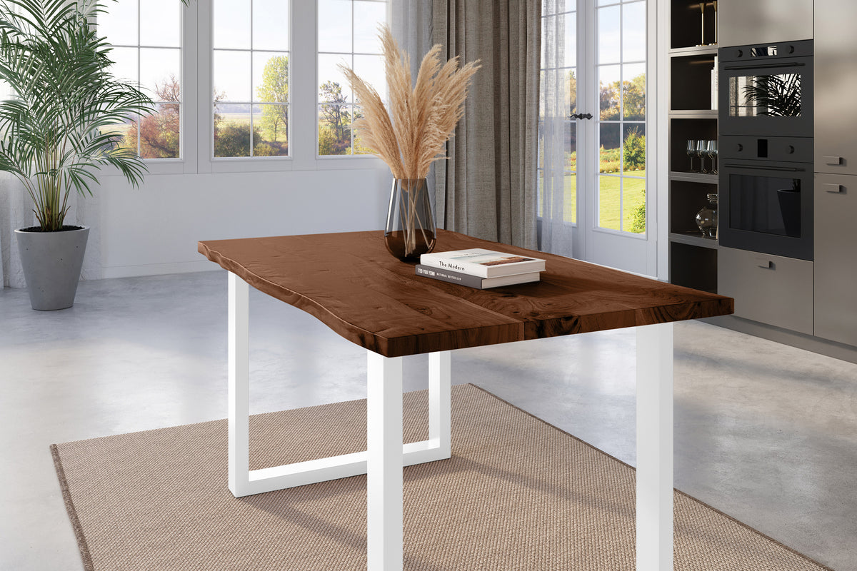 #160x85 #nussbaumfarben #u-gestellweiß