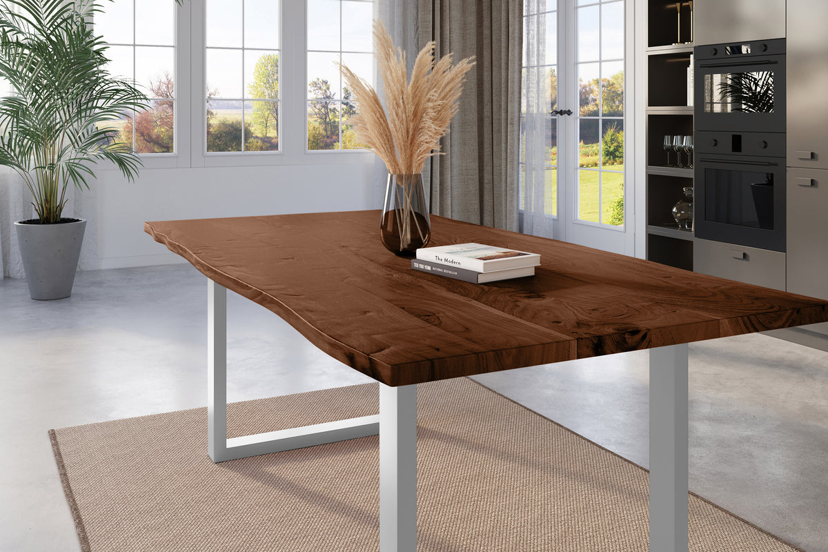 #180x90 #nussbaumfarben #u-gestellsilber