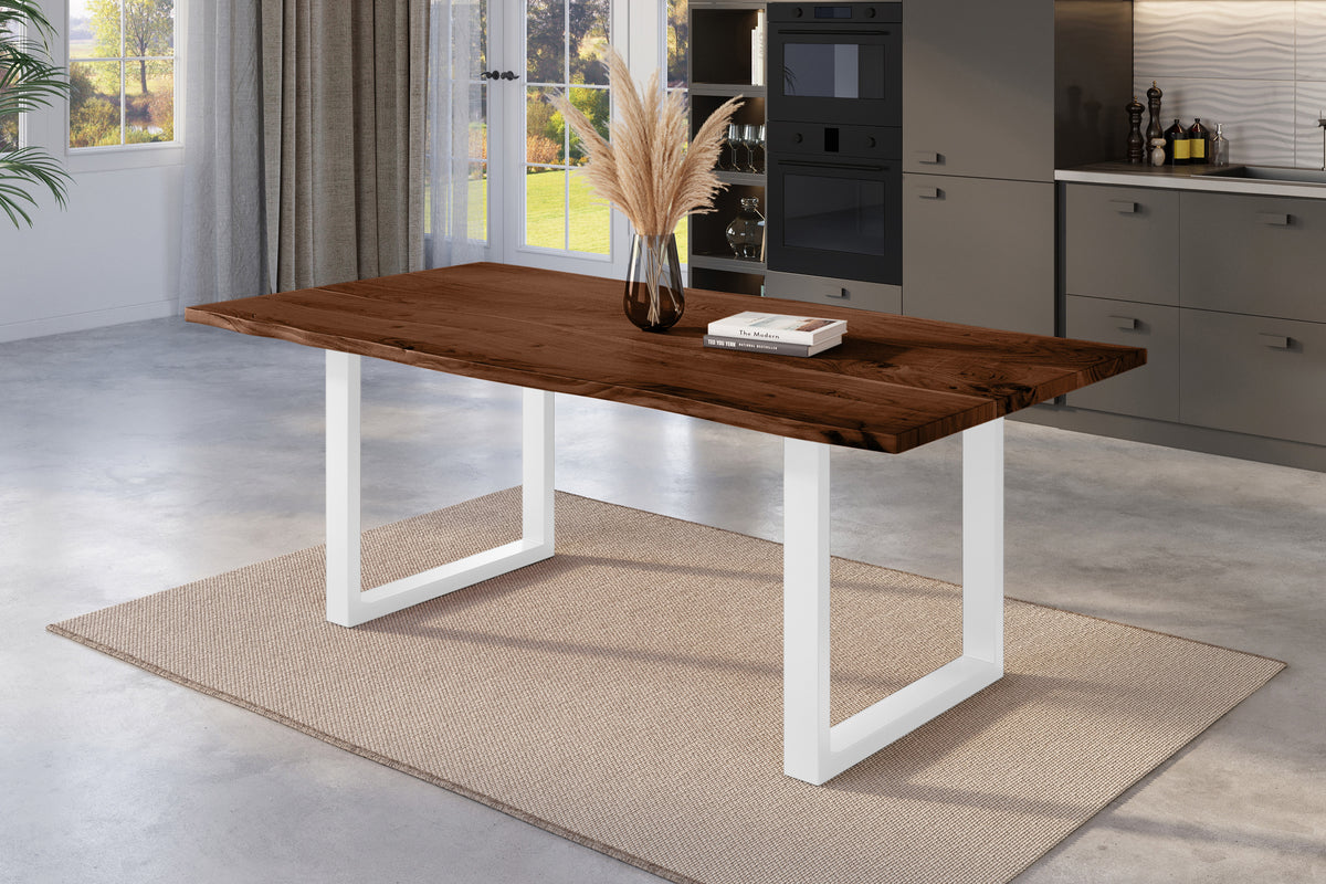 #180x90 #nussbaumfarben #u-gestellweiß