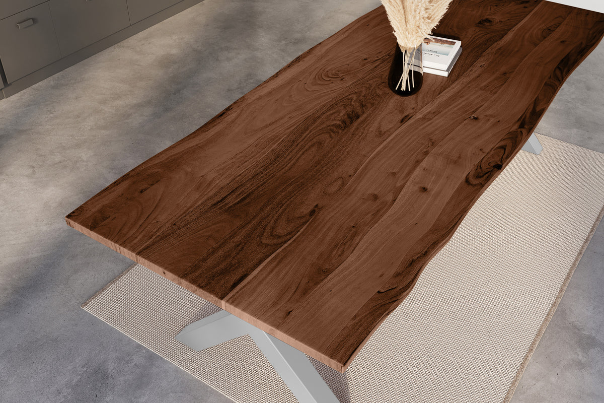 #300x100 #nussbaumfarben #x-gestellsilber