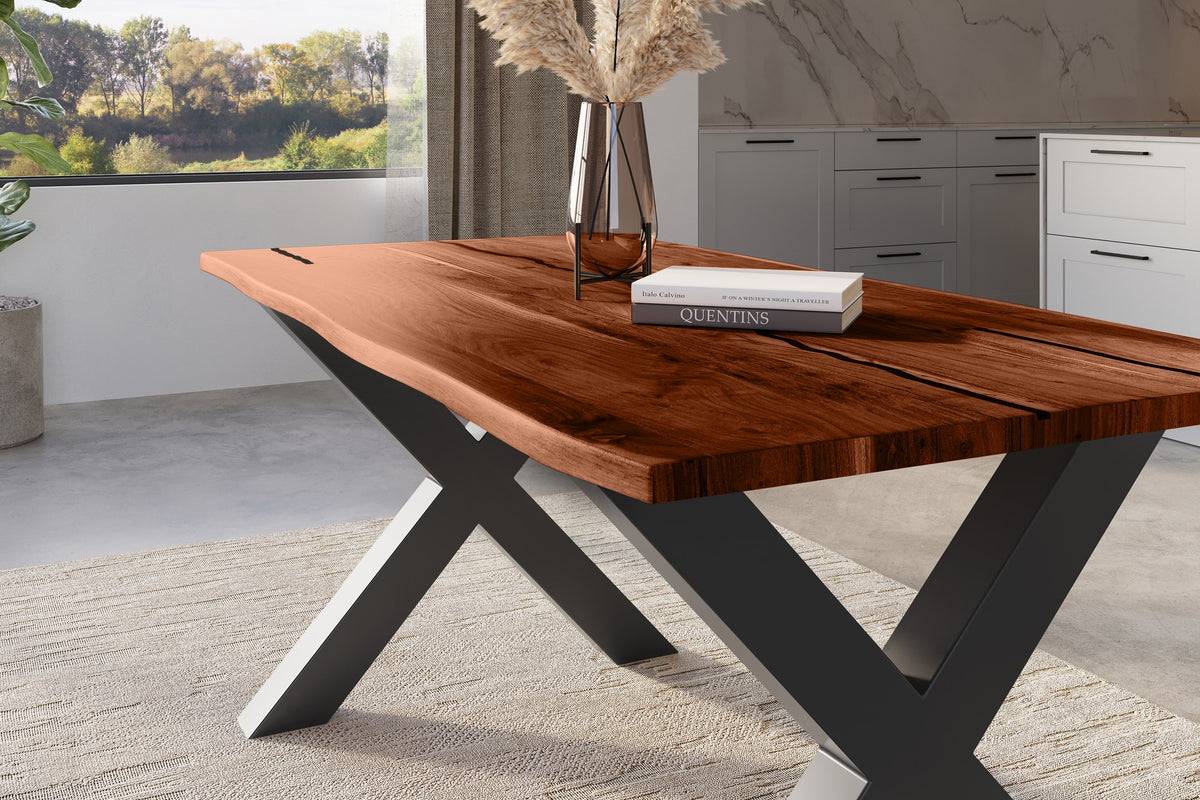 #180x90 #nussbaumfarben #x-gestellschwarz