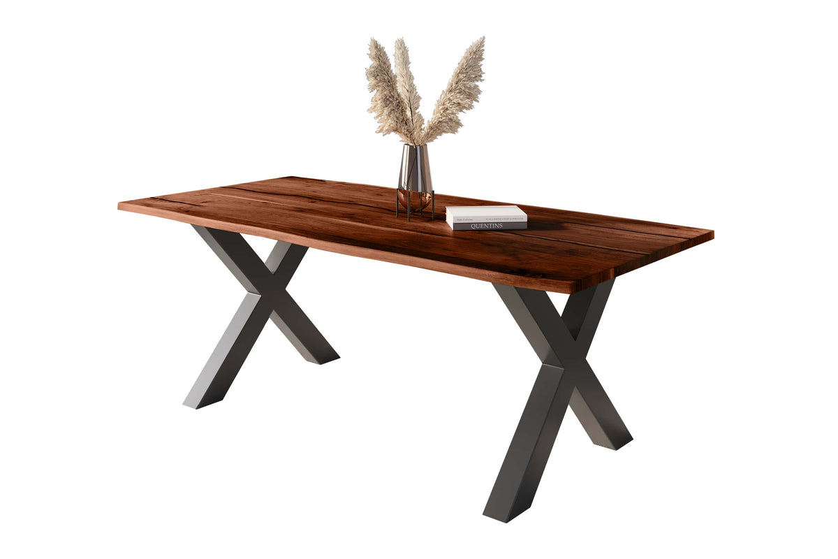 #220x100 #nussbaumfarben #x-gestellschwarz