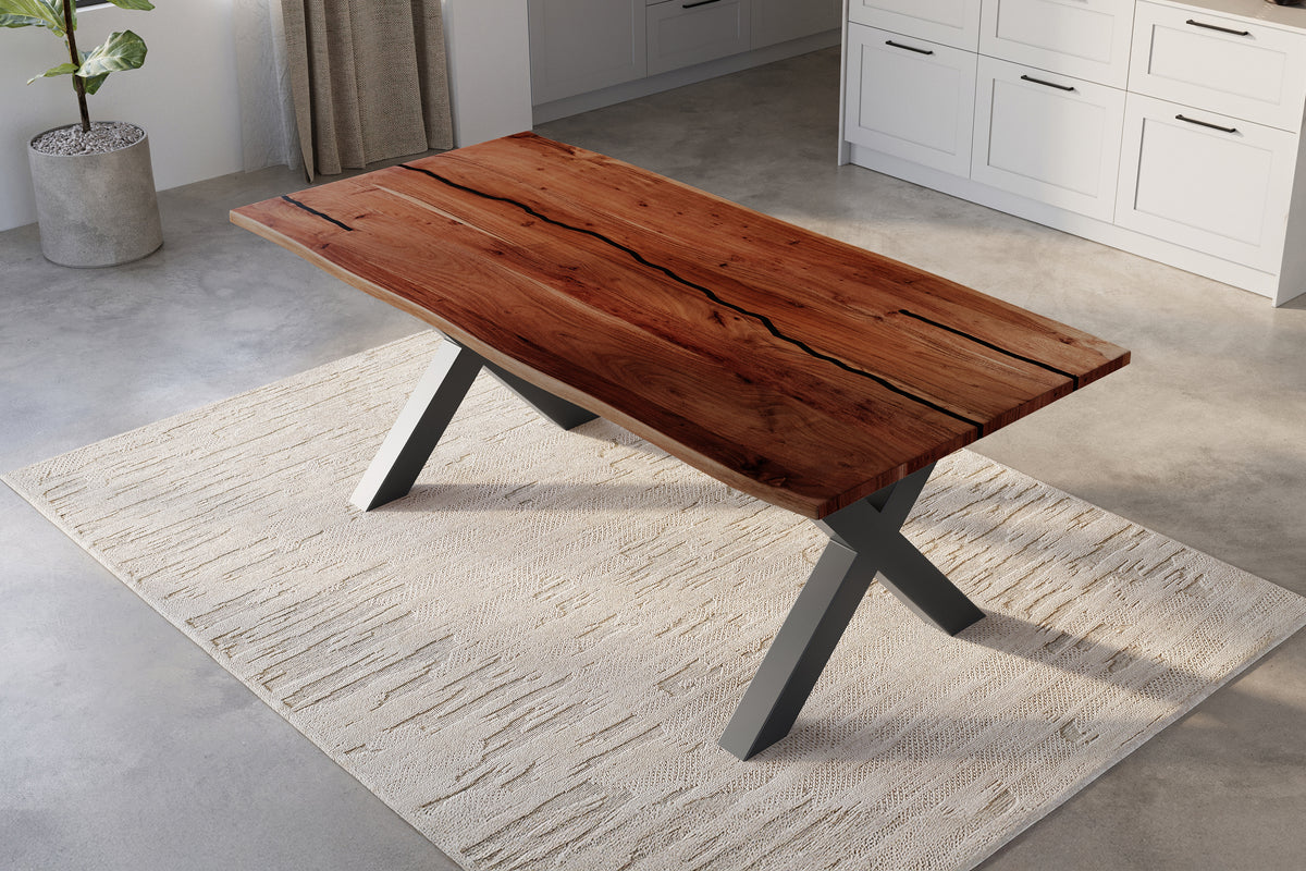 #220x100 #nussbaumfarben #x-gestellschwarz