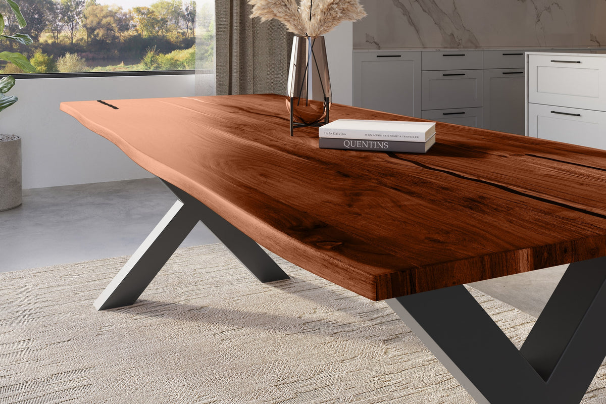 #260x100 #nussbaumfarben #x-gestellschwarz