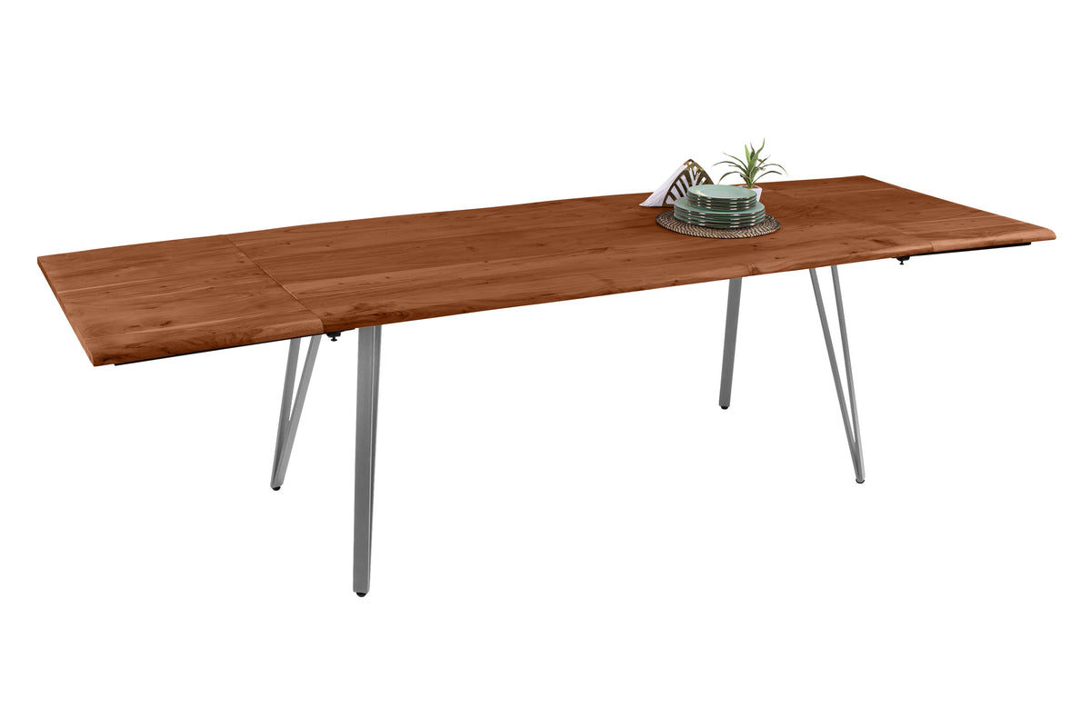 #180x90 #nussbaumfarben #vierfuß-gestellsilber