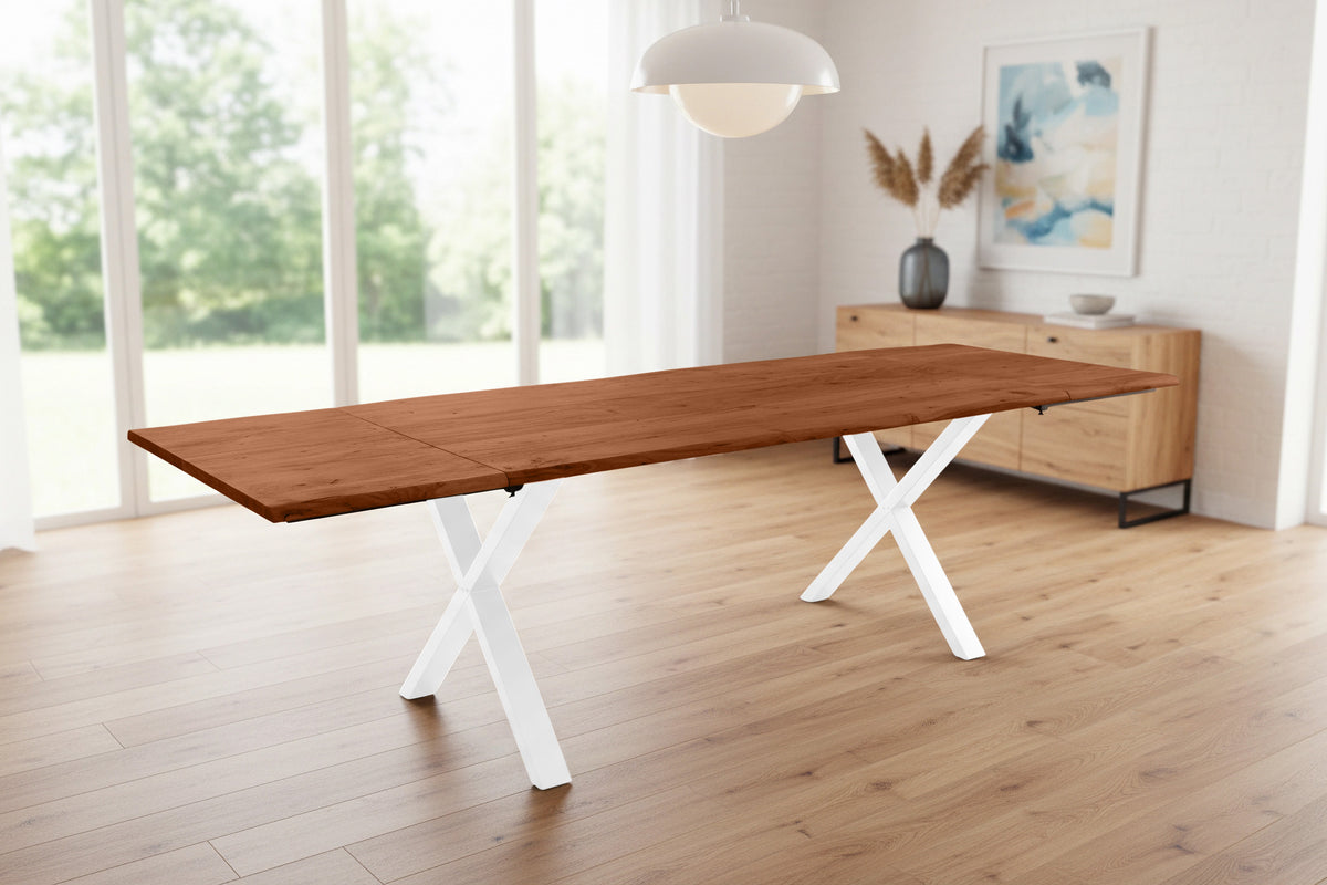 #180x90 #nussbaumfarben #x-gestellweiß