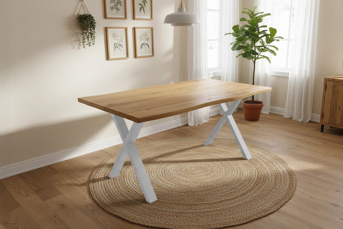 #140x80 #eichefarben #x-gestellsilber