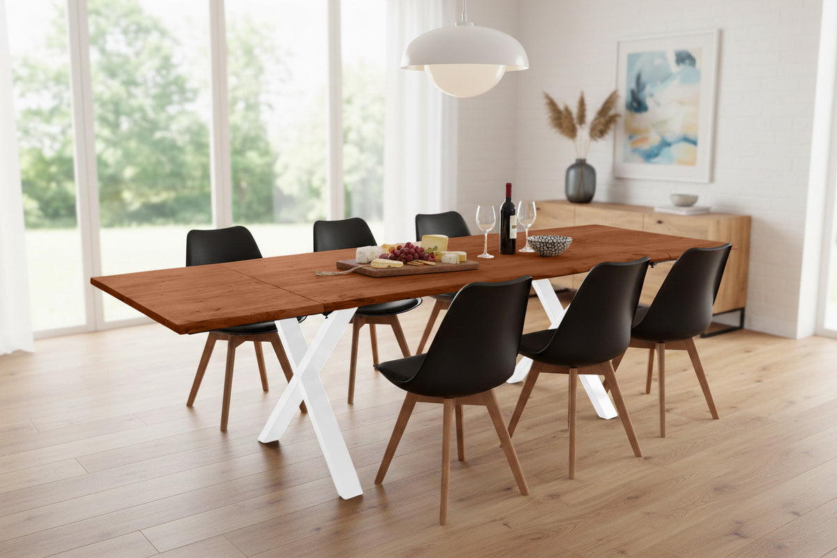 #180x90 #nussbaumfarben #x-gestellweiß