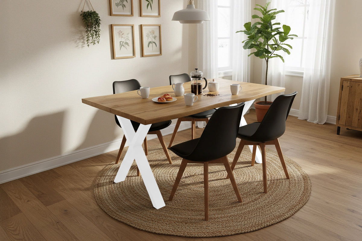 #140x80 #eichefarben #x-gestellweiß