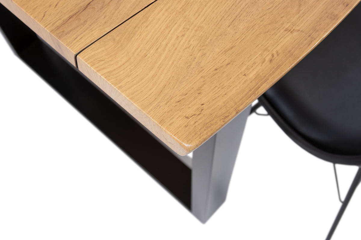 #140x80 #eichefarben #u-gestellschwarz