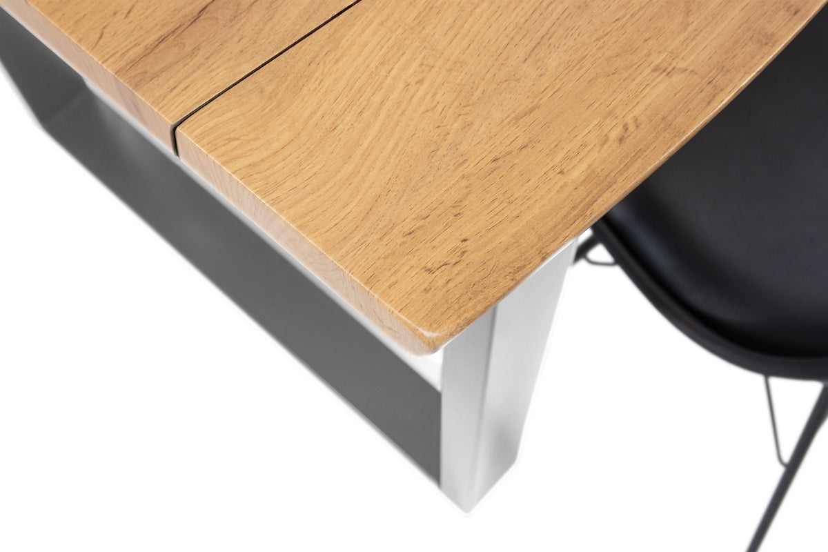 #140x80 #eichefarben #u-gestellsilber