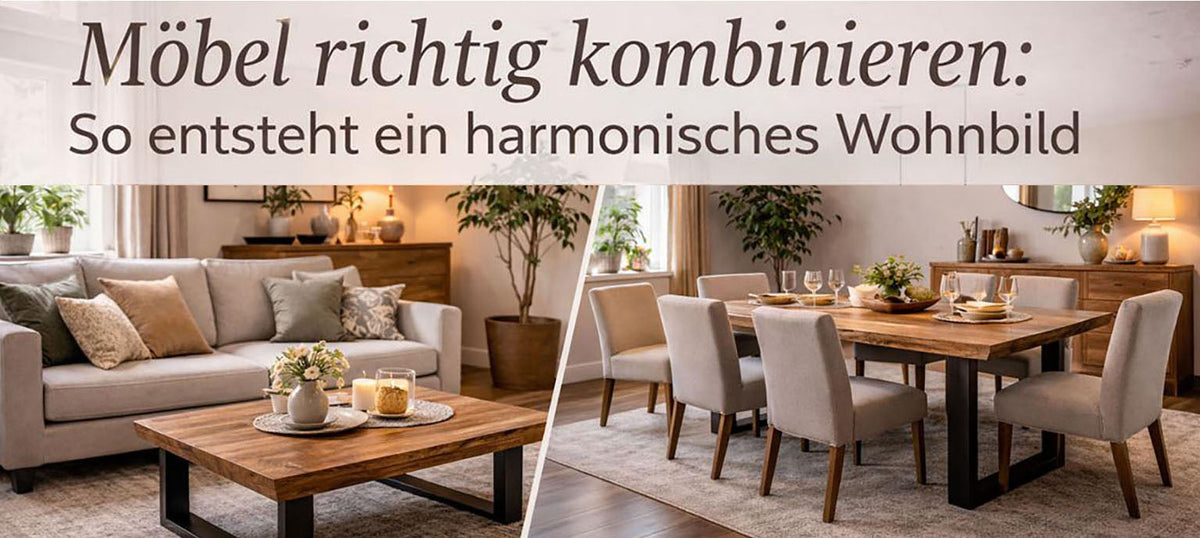 Harmonisches Wohnbild durch richtige Kombination der Möbel