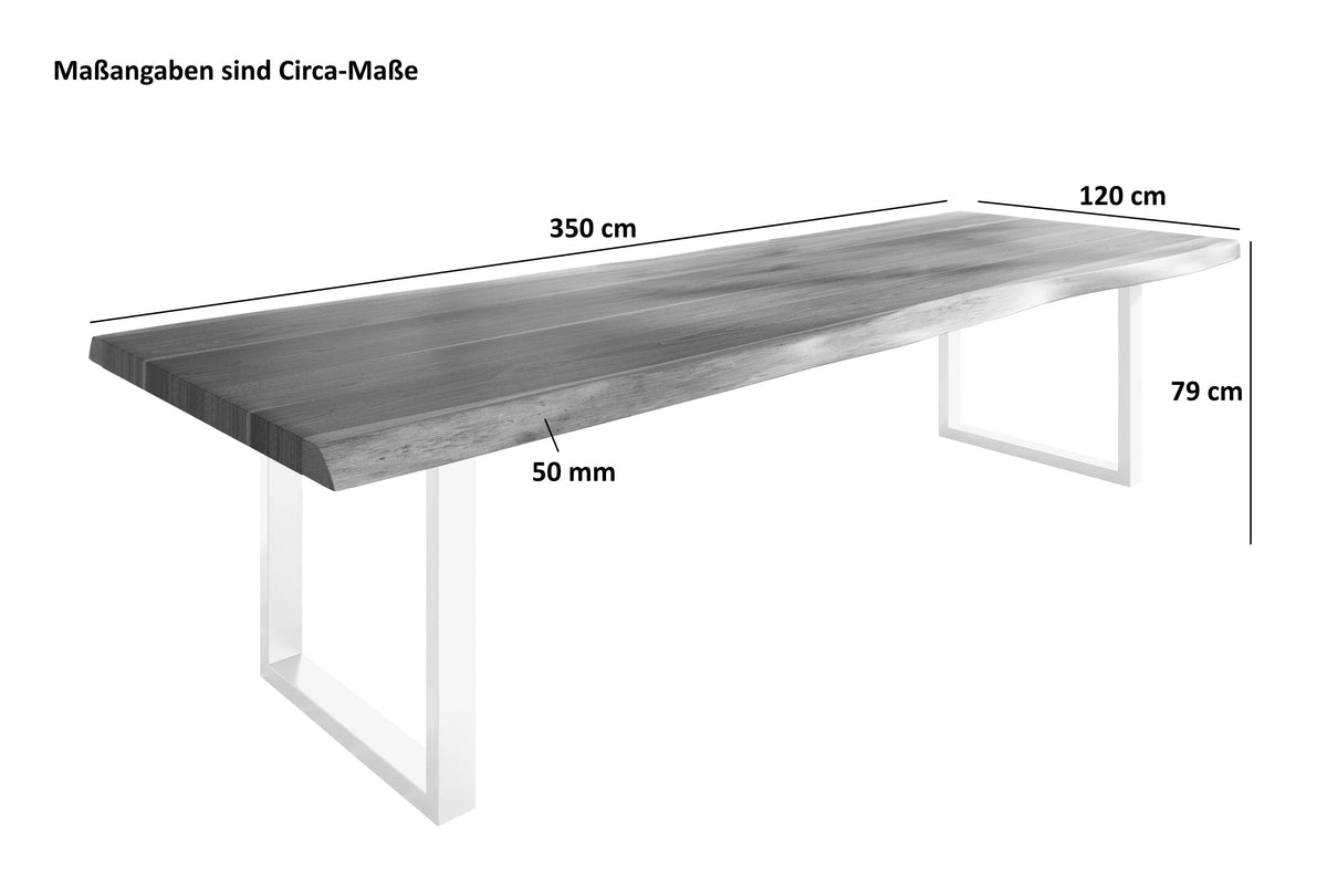 #350x120 #nussbaumfarben #u-gestellsilber