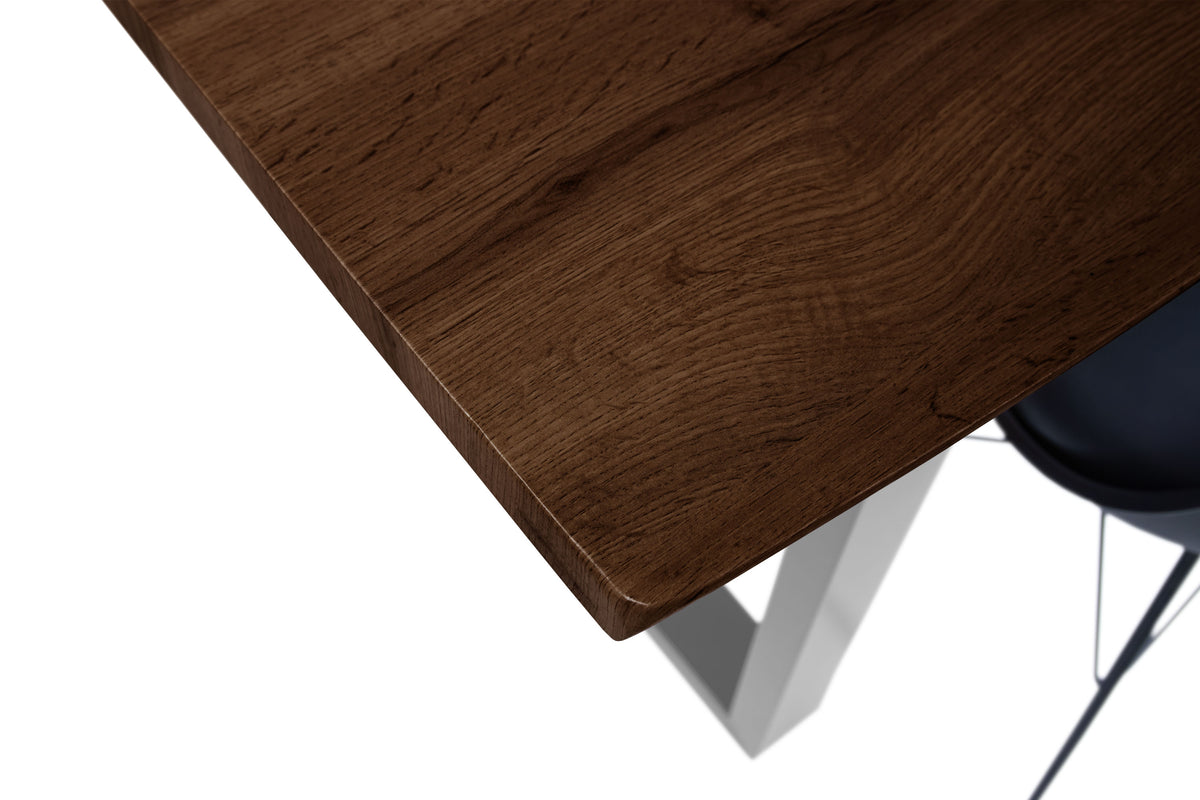 #160x85 #holznussbaum-optik #u-gestellsilber