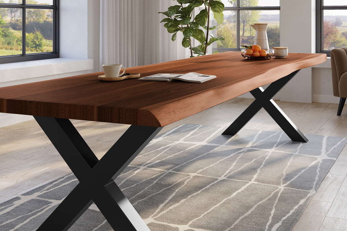 #350x120 #nussbaumfarben #x-gestellschwarz