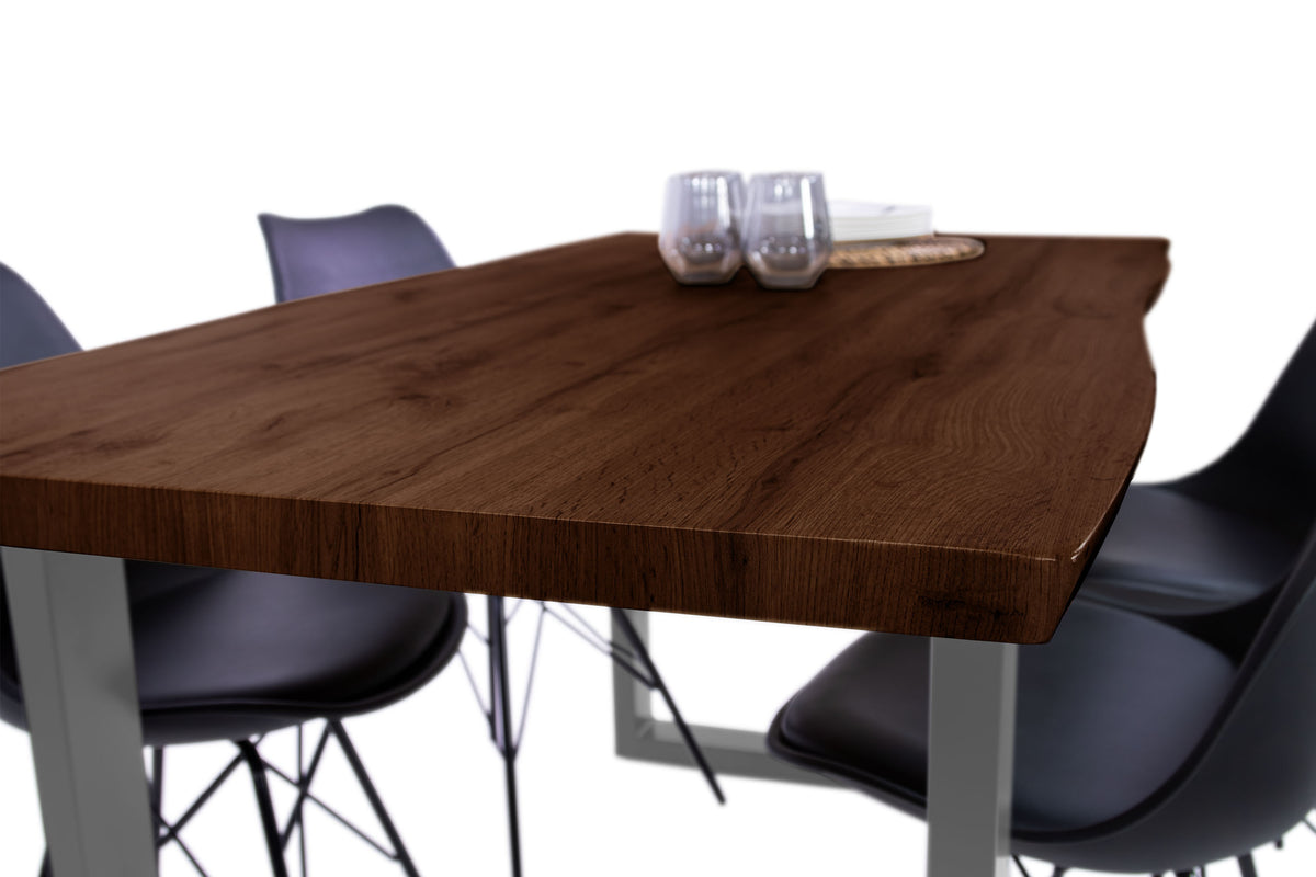 #160x85 #holznussbaum-optik #u-gestellsilber