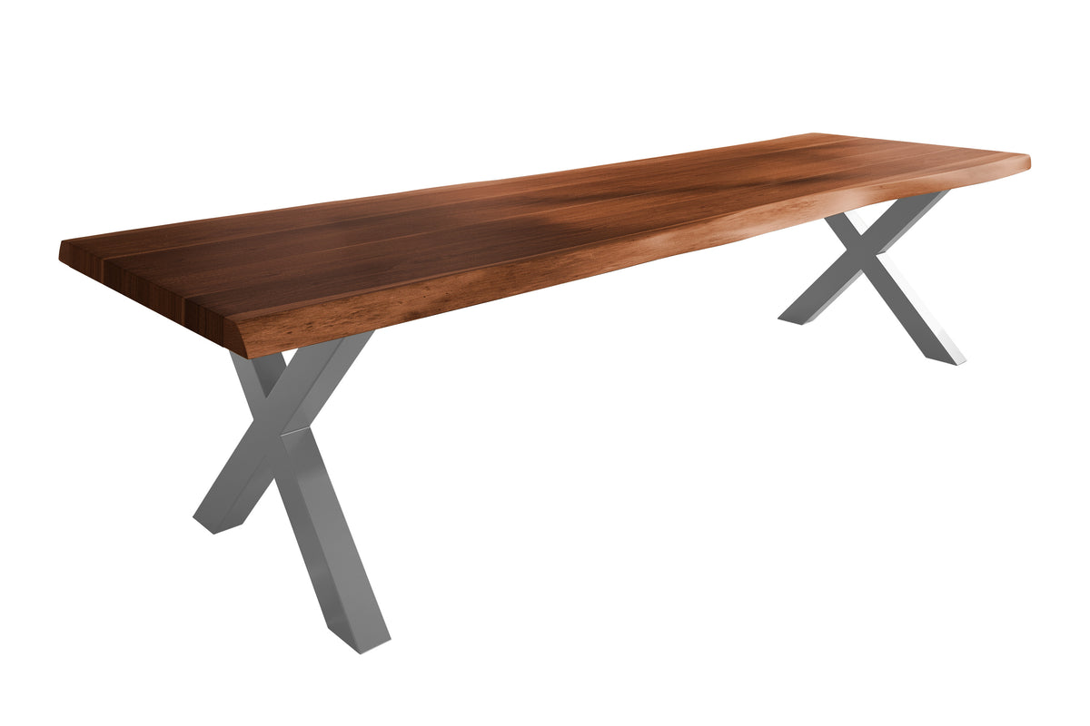 #350x120 #nussbaumfarben #x-gestellsilber