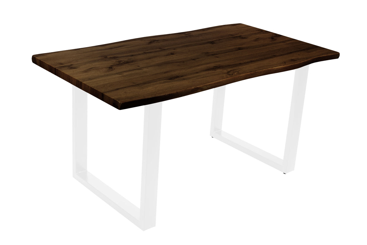 #160x85 #holznussbaum-optik #u-gestellweiß