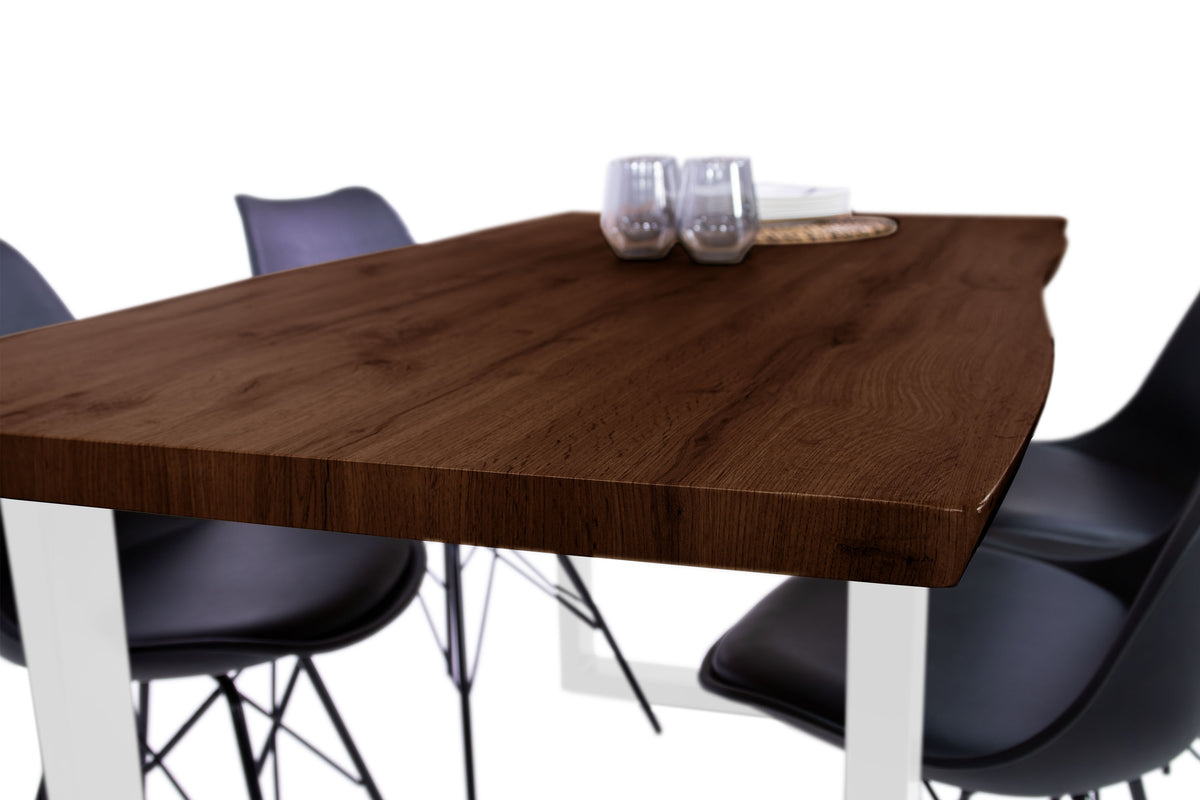 #160x85 #holznussbaum-optik #u-gestellweiß