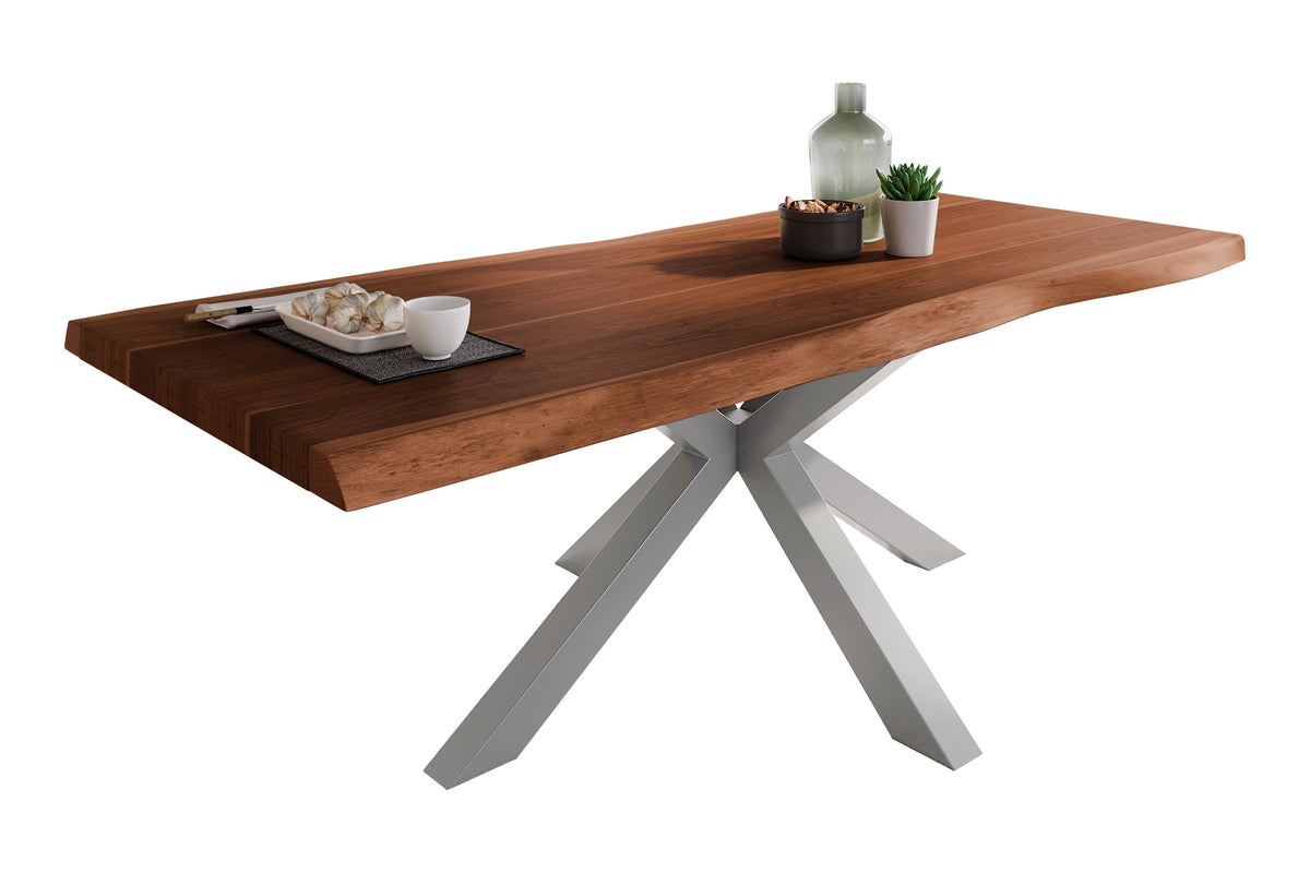 #240x100 #akazienussbaumfarben #spider-gestellsilber