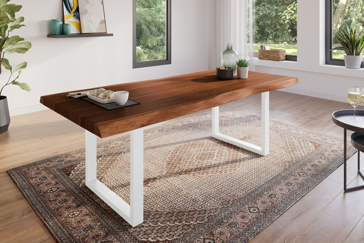 #240x100 #akazienussbaumfarben #u-gestellweiß