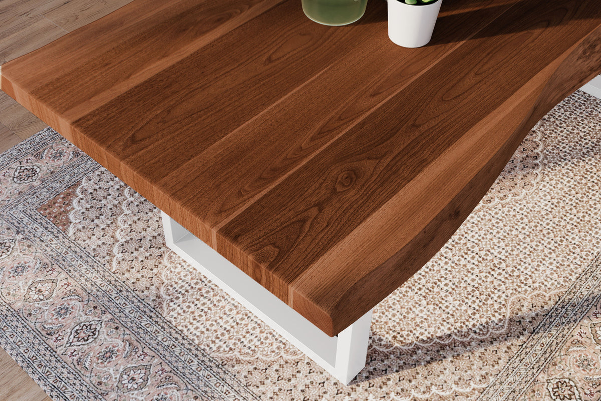#220x100 #akazienussbaumfarben #u-gestellweiß
