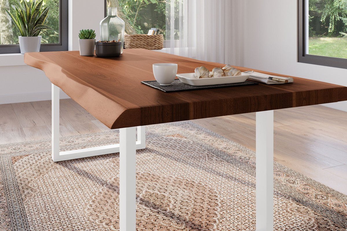 #220x100 #akazienussbaumfarben #u-gestellweiß