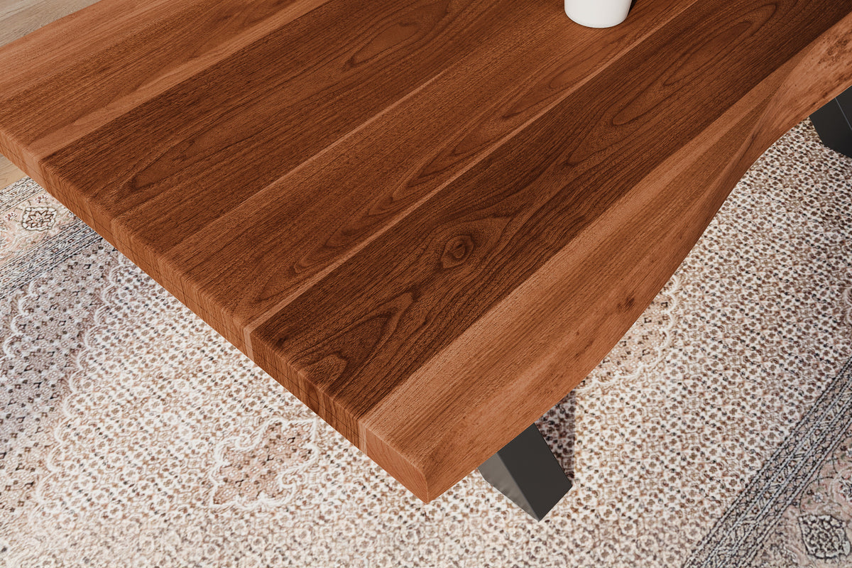 #220x100 #akazienussbaumfarben #x-gestellschwarz